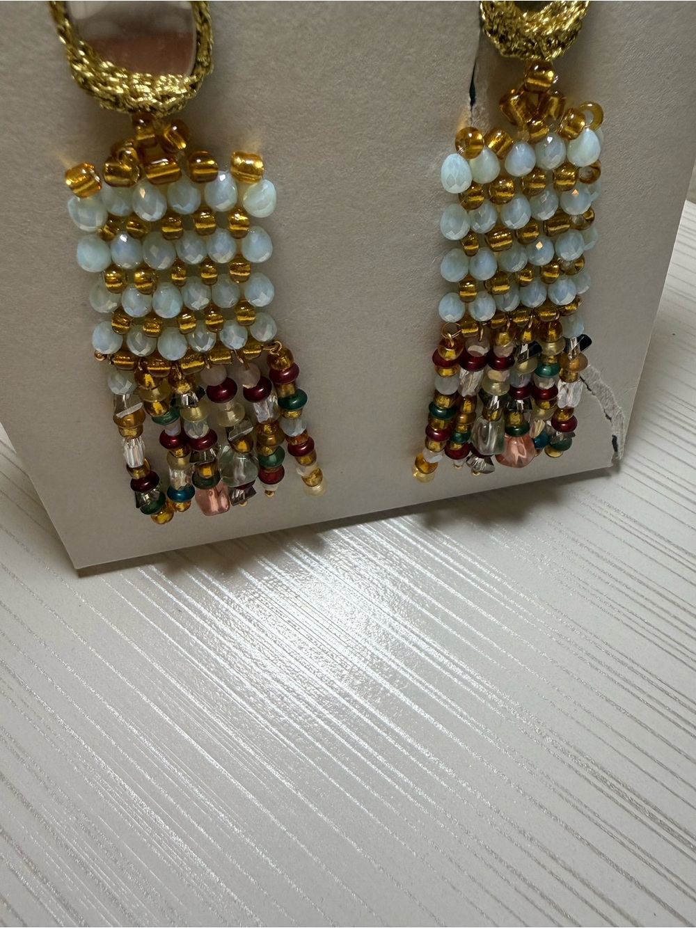Zara Mirror Crochet Bead Earrings - Picture 4 of 4